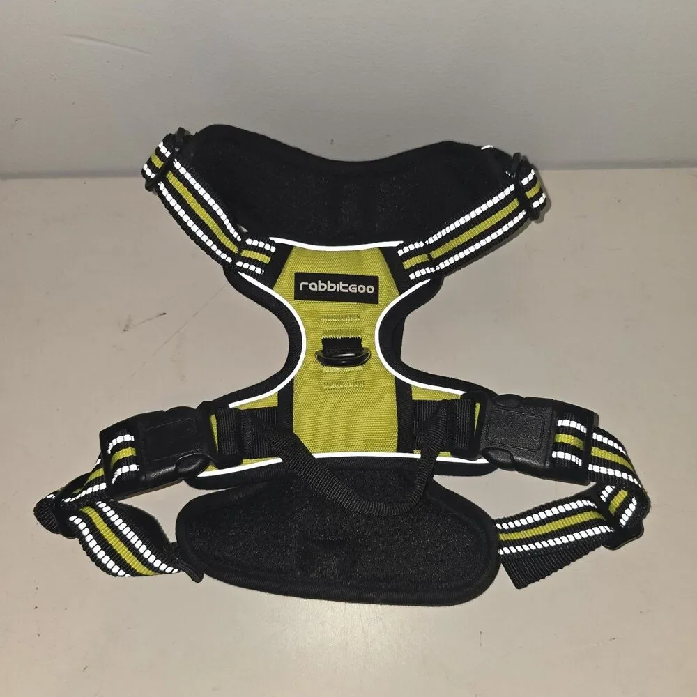 Rabbitgoo lime Dog Harness, No-Pull Pet Harness with 2 Leash Clips size Medium